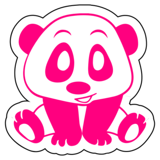 Playful Panda Sticker (Hot Pink)
